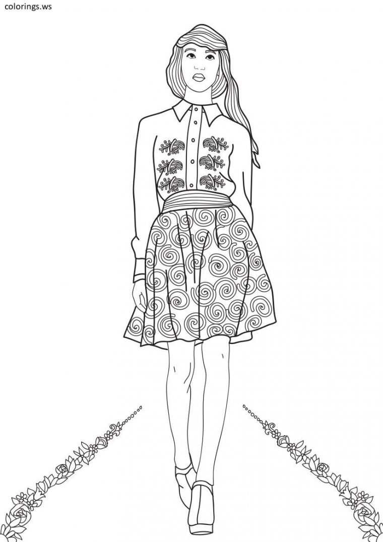 fashion model coloring pages