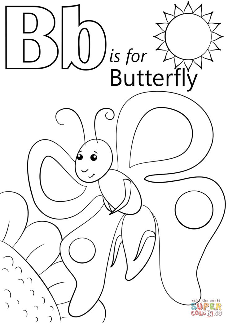 b is for ball coloring page