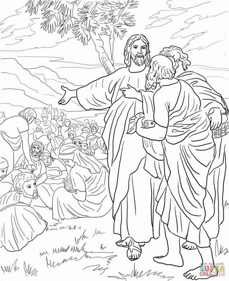 jesus feeds the 5000 coloring page