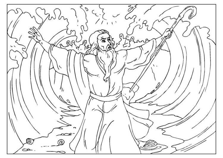 parting the red sea coloring page