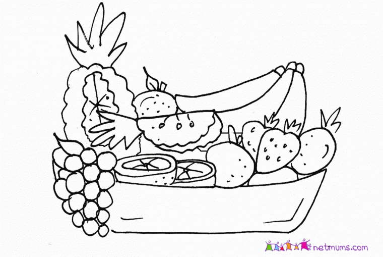 bowl of fruit coloring page bowl of fruit coloring page