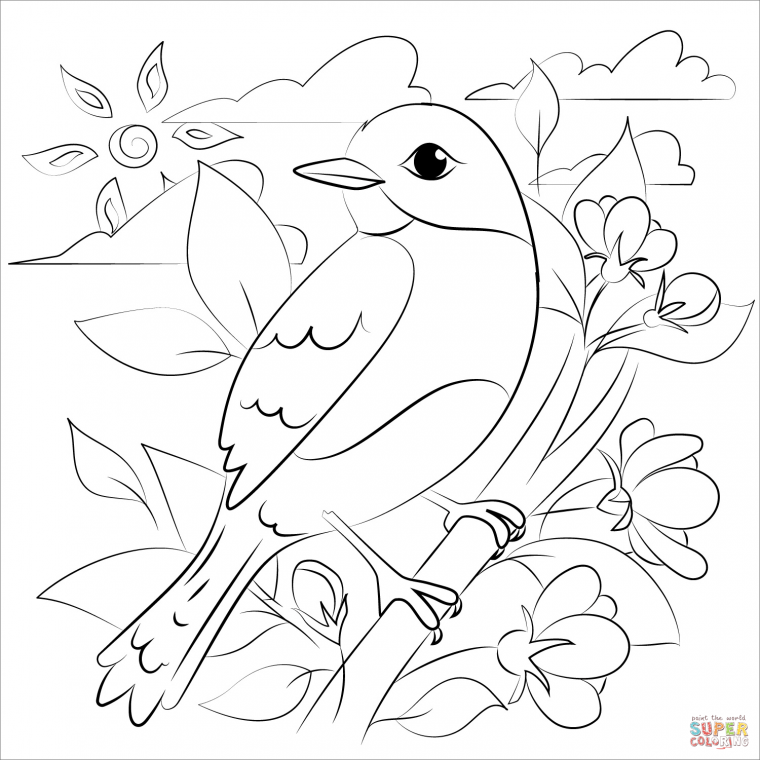 bluebird coloring page