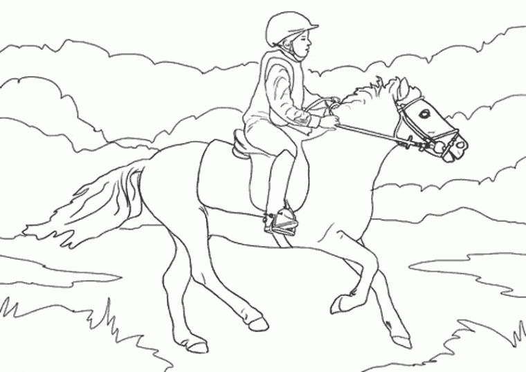 equitation dessin a imprimer cheval