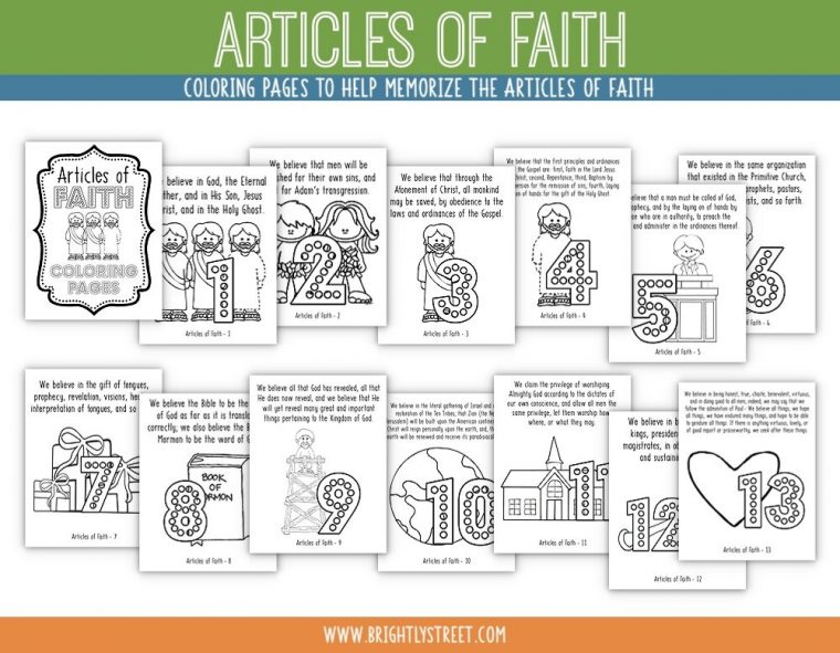 articles of faith coloring pages articles of faith coloring pages
