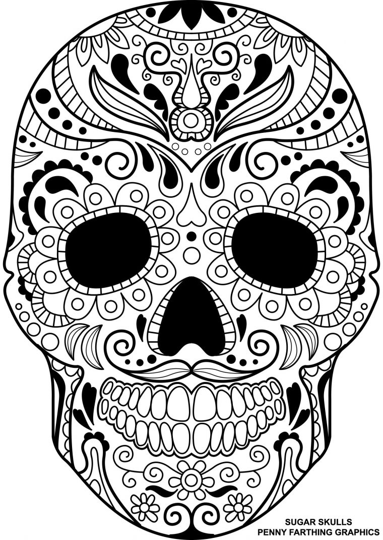 free printable sugar skull coloring pages