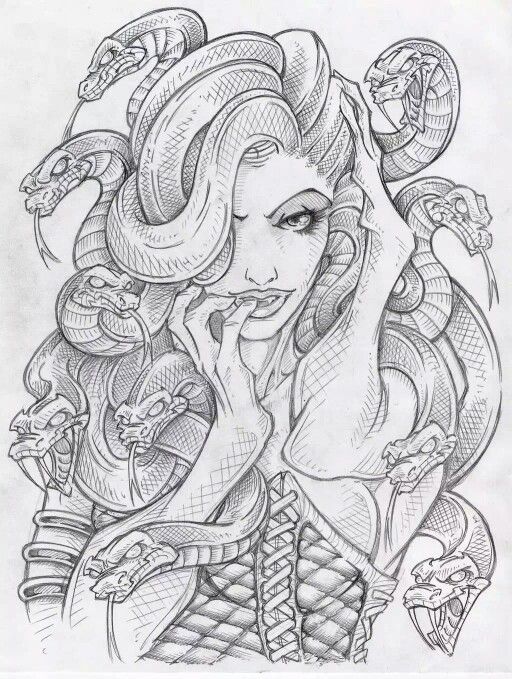 beautiful medusa coloring page