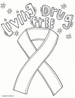 red ribbon coloring pages free