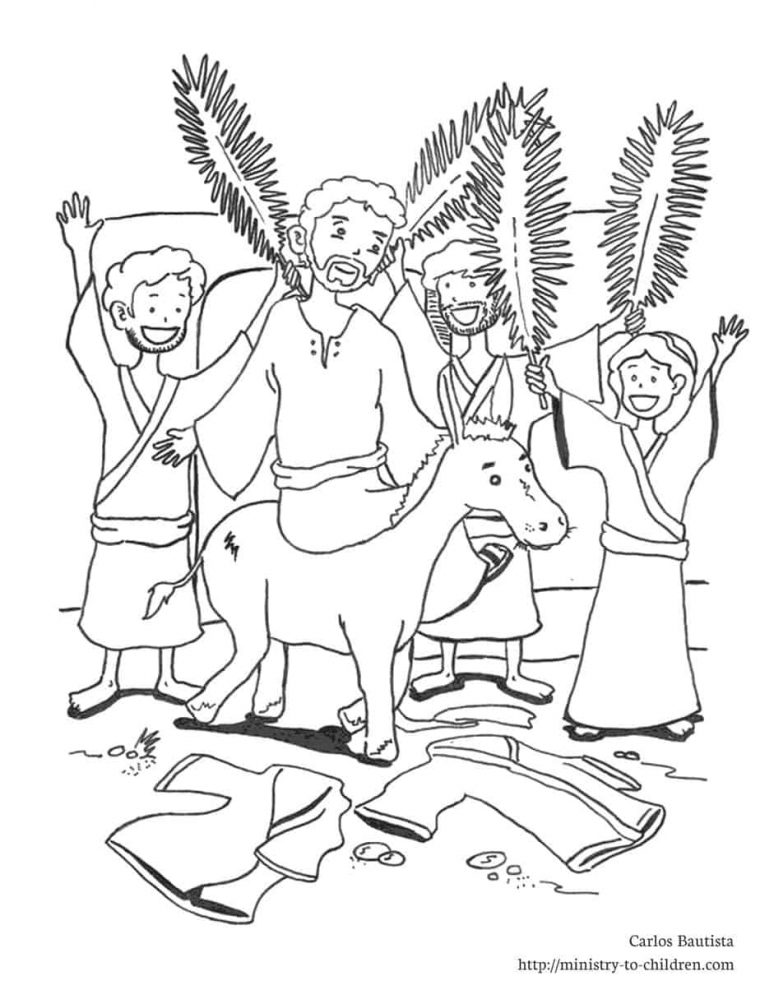 coloring page for palm sunday