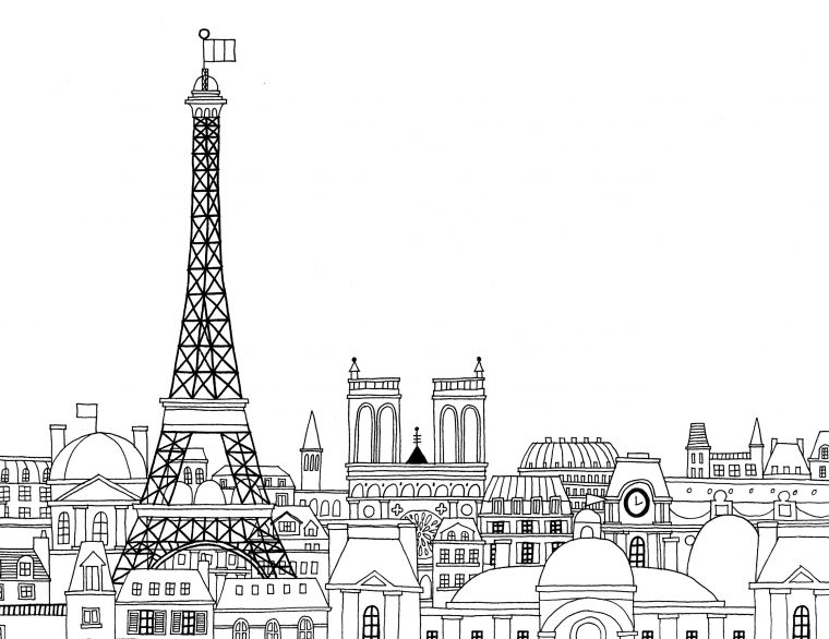 coloring page paris