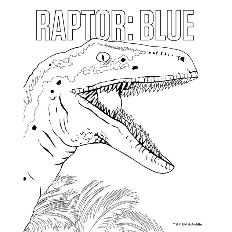 blue raptor coloring pages