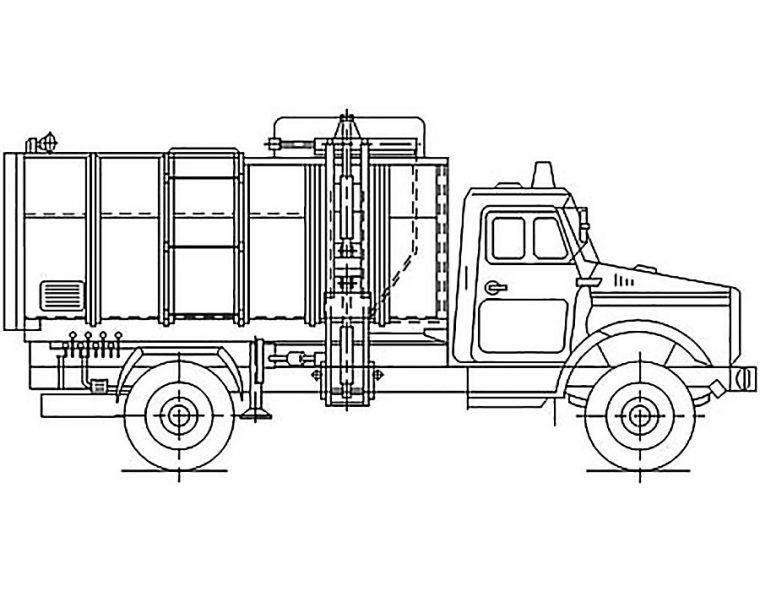 garbage truck coloring page pdf