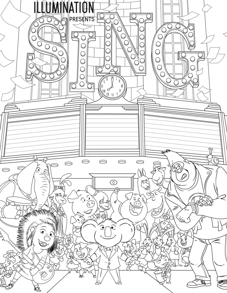 sing 2 coloring pages porsha