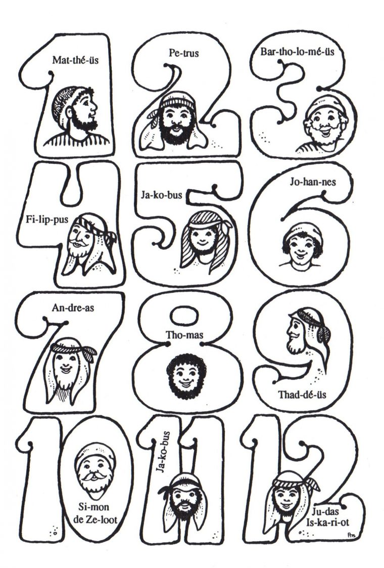 12 disciples coloring page