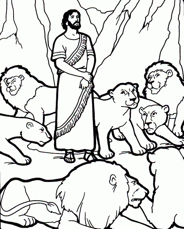 daniel in the lion’s den coloring page