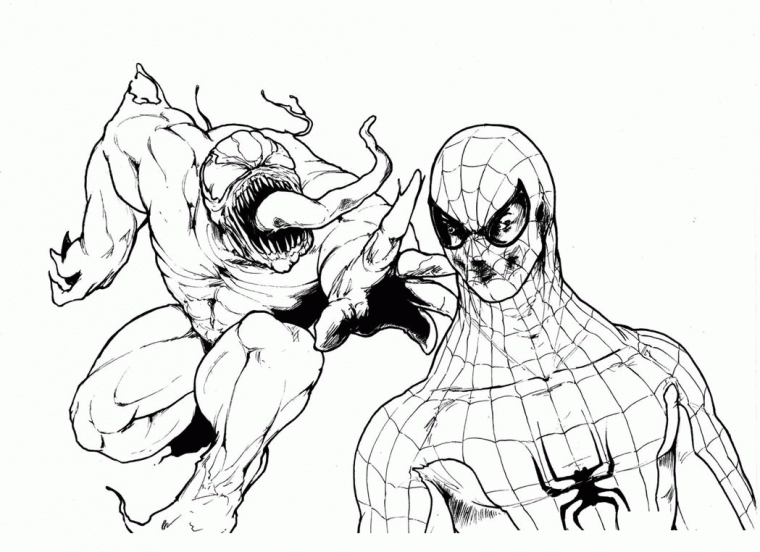 venom carnage spiderman coloring pages