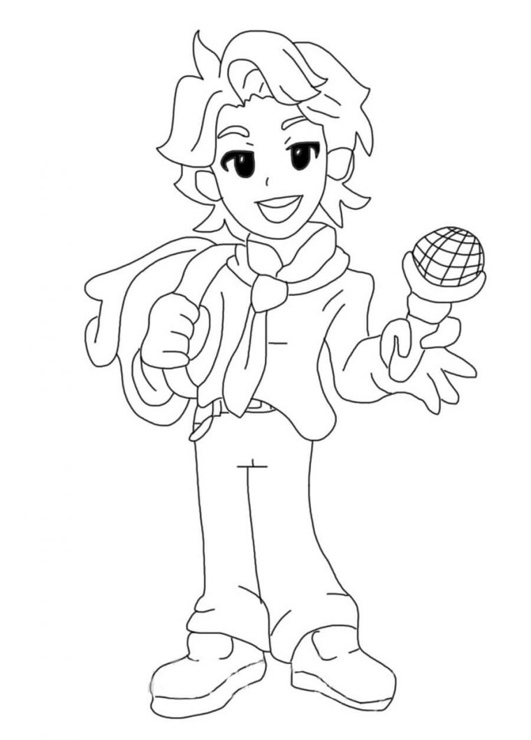 boyfriend fnf coloring page