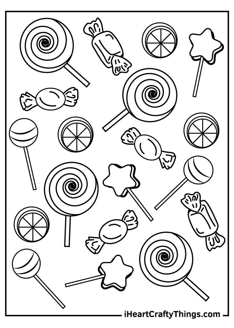 free printable candy coloring pages
