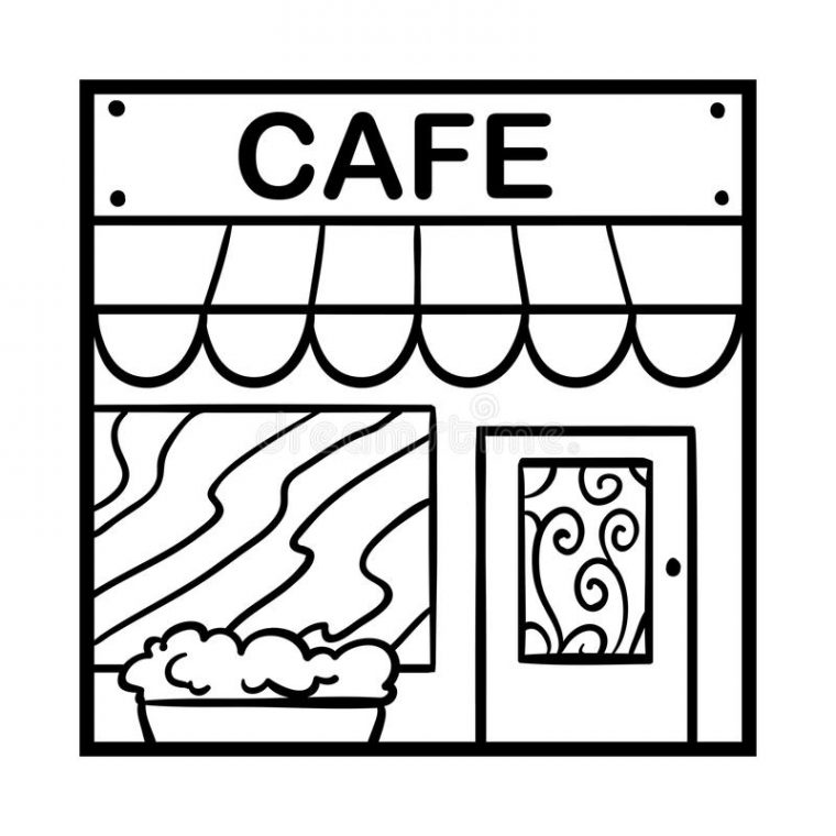 cafe coloring pages