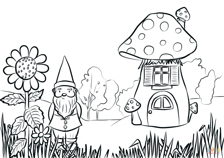 garden gnome coloring page