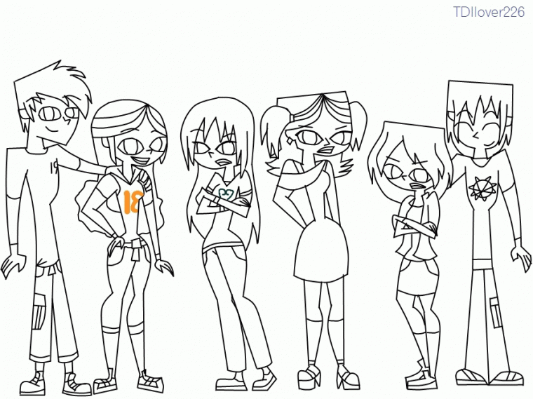 total drama island coloring pages