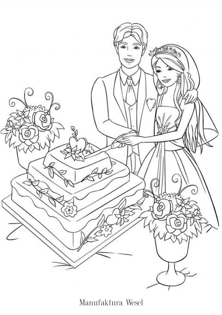 wedding barbie coloring pages