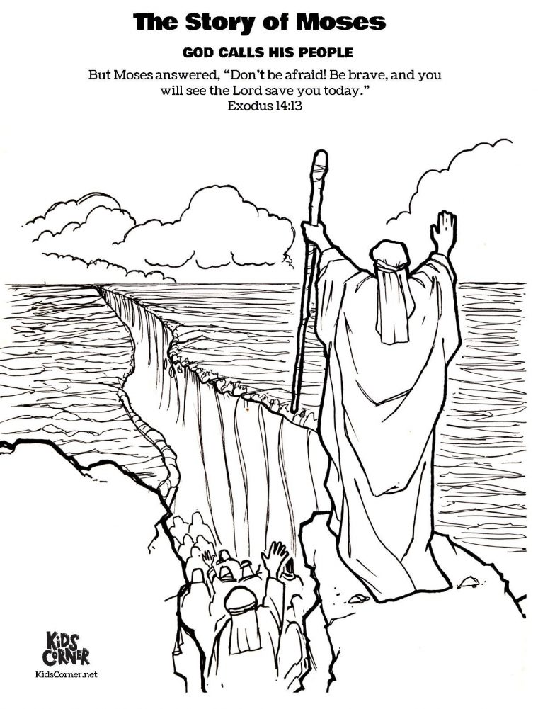 parting of the red sea coloring page