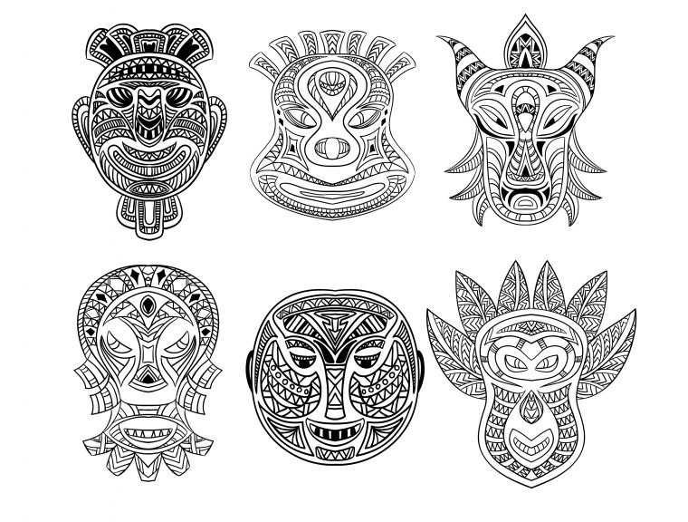 6 Masques Africains – Afrique – Coloriages Difficiles Pour tout Masque Coloriage 6 Masques Africains – Afrique – Coloriages Difficiles Pour tout Masque Coloriage