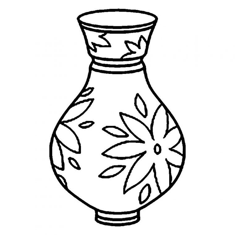 flower vase coloring page