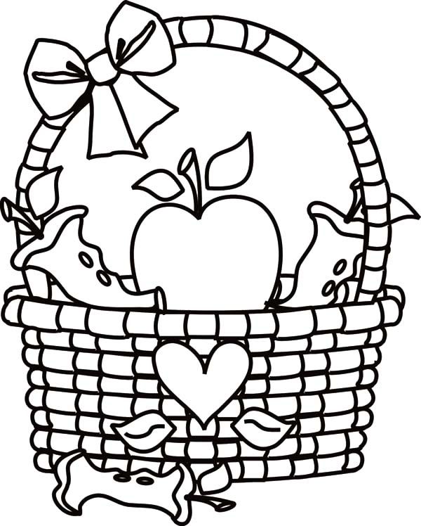 apple basket coloring page apple basket coloring page