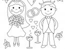 Amoureux Clipart Gratuit - Mariage À Colorier - Mariage avec Coloriage Mariage
