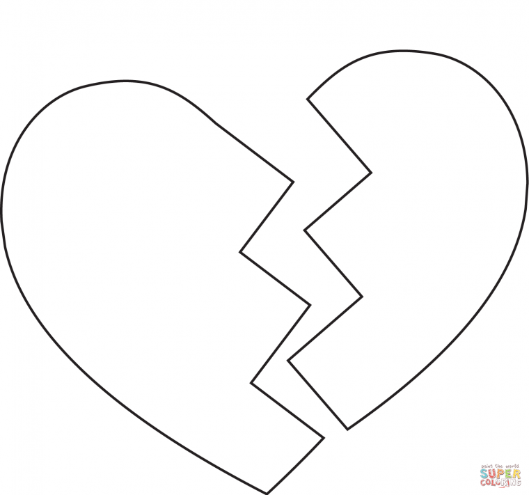 broken heart coloring page broken heart coloring page