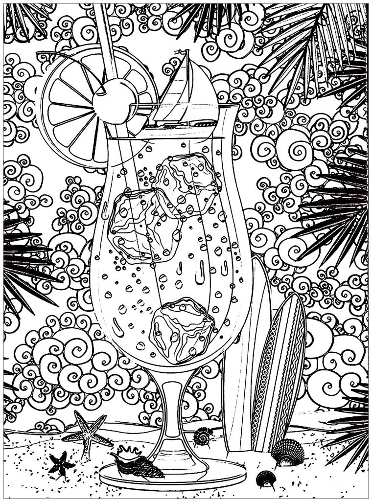 Cocktail Au Soleil - Anti-Stress & Art-Thérapie pour Coloriage Zen Adulte Cocktail Au Soleil - Anti-Stress & Art-Thérapie pour Coloriage Zen Adulte