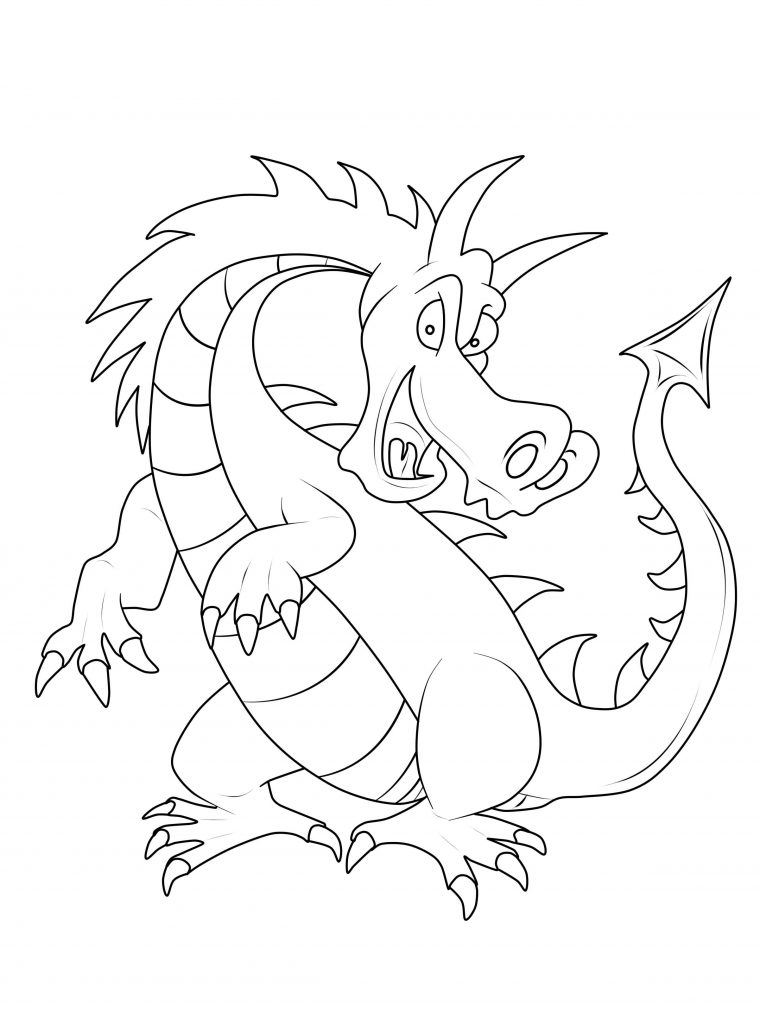Coloriage À Imprimer : Un Dragon concernant Imprimer Un Coloriage