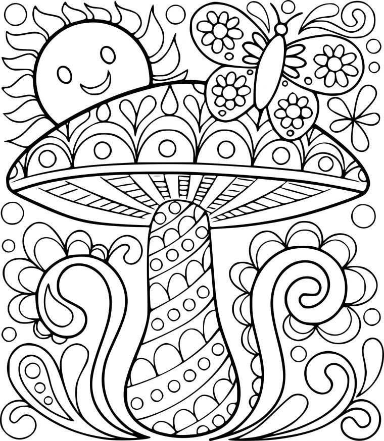 Coloriage Adulte Champignon À Imprimer dedans Coloriage À Imprimer Adulte