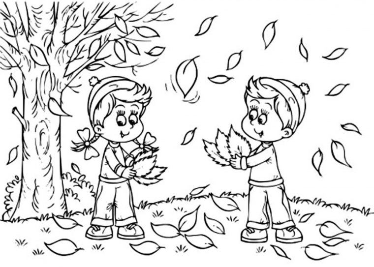 Coloriage Automne Enfants À Imprimer Sur Coloriages avec Coloriage Enfant A Imprimer