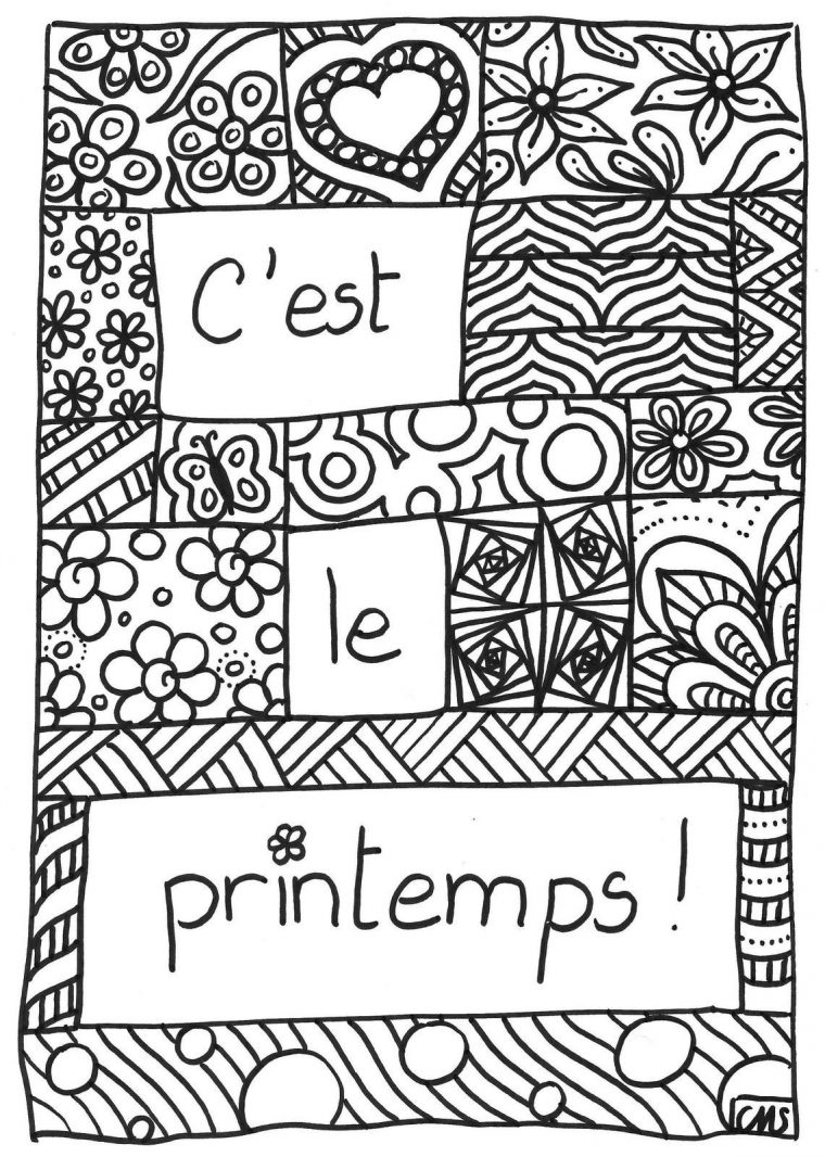 Coloriage: C'Est Le Printemps! – Crapouilleries dedans Cahier De Coloriage À Imprimer Pdf
