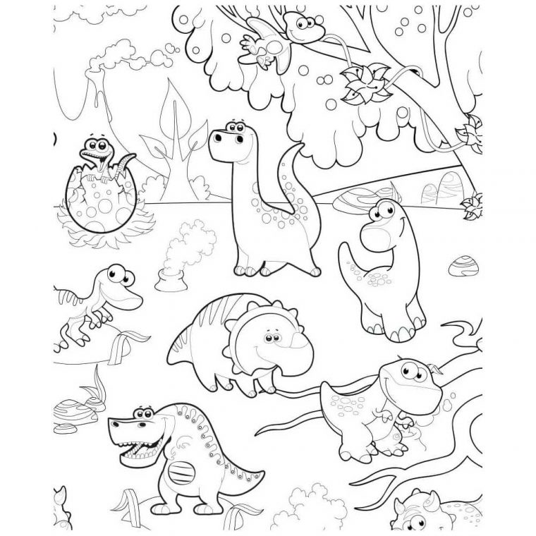 Coloriage Géant Dinosaures, Trex, Diplodocus, Et Tous tout Coloriage Geant