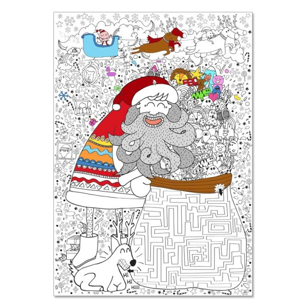 Coloriage Géant Enfant – Père Noël – Poster À Colorier serapportantà Coloriage Géant