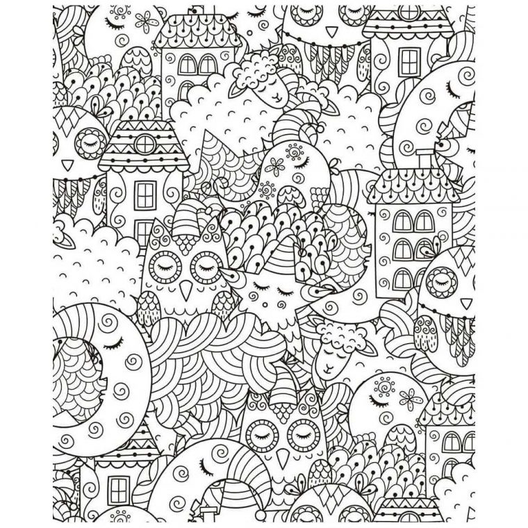 Coloriage Géant Enfant, Rêverie, Hibou, Lune, Moutons pour Coloriage Geant Coloriage Géant Enfant, Rêverie, Hibou, Lune, Moutons pour Coloriage Geant