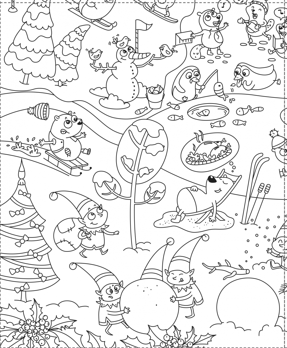 Coloriage Géant Pour Les Enfants Spécial Noël pour Coloriage Enfant À Imprimer