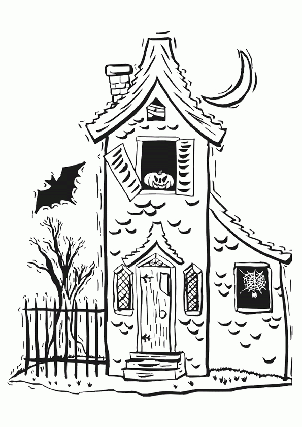 Coloriage Maison Hantee Sur Hugolescargot serapportantà Coloriage Maison À Imprimer