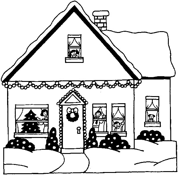 Coloriage Maison Moderne En Noel Dessin Gratuit À Imprimer à Coloriage Maison À Imprimer