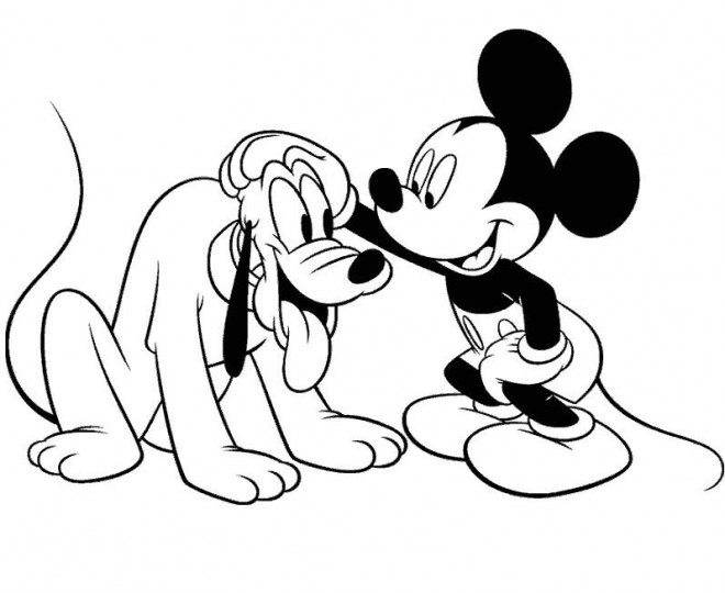 Coloriage Mickey Et Pluto Dessin Gratuit À Imprimer intérieur Coloriage Mickey À Imprimer