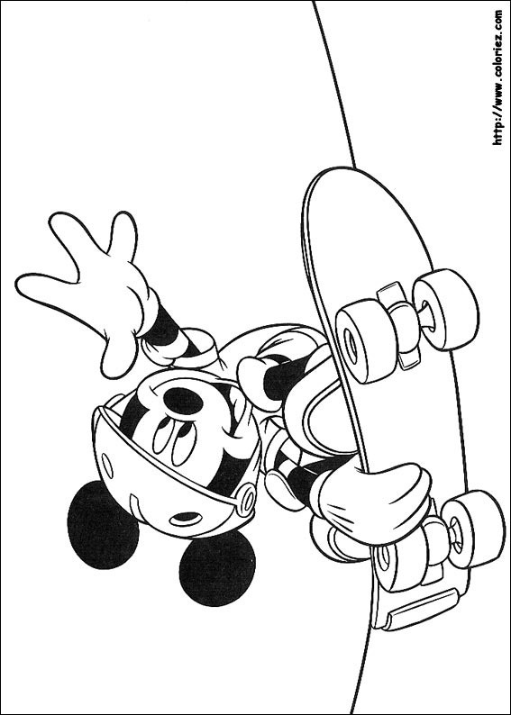 Coloriage Mickey Mouse Skateur Dessin Gratuit À Imprimer intérieur Coloriage Mickey À Imprimer