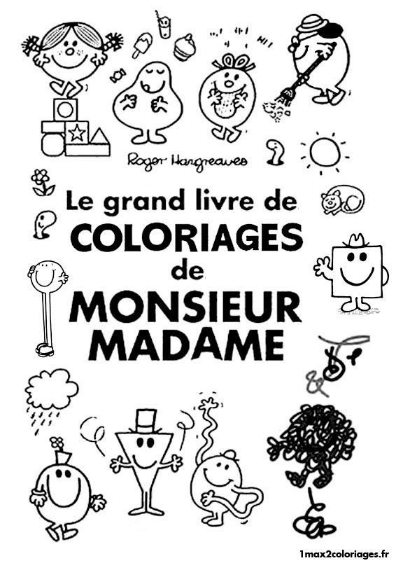 Des Coloriages Monsieur Madame | Cahier De Coloriage pour Cahier De Coloriage À Imprimer