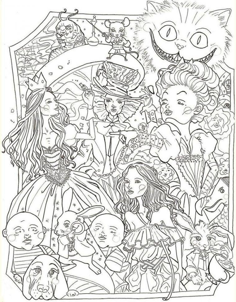 Get This Adult Coloring Pages Disney Disney Alice In avec Coloriage Disney Adulte