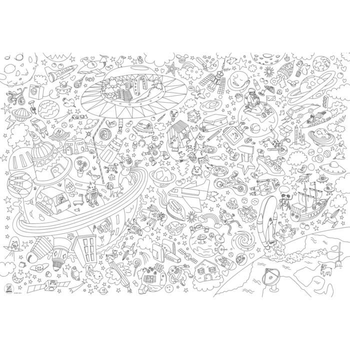 Giant Coloring Cosmos Poster Omy For Girls And Boys Tout serapportantà Omy Coloriage