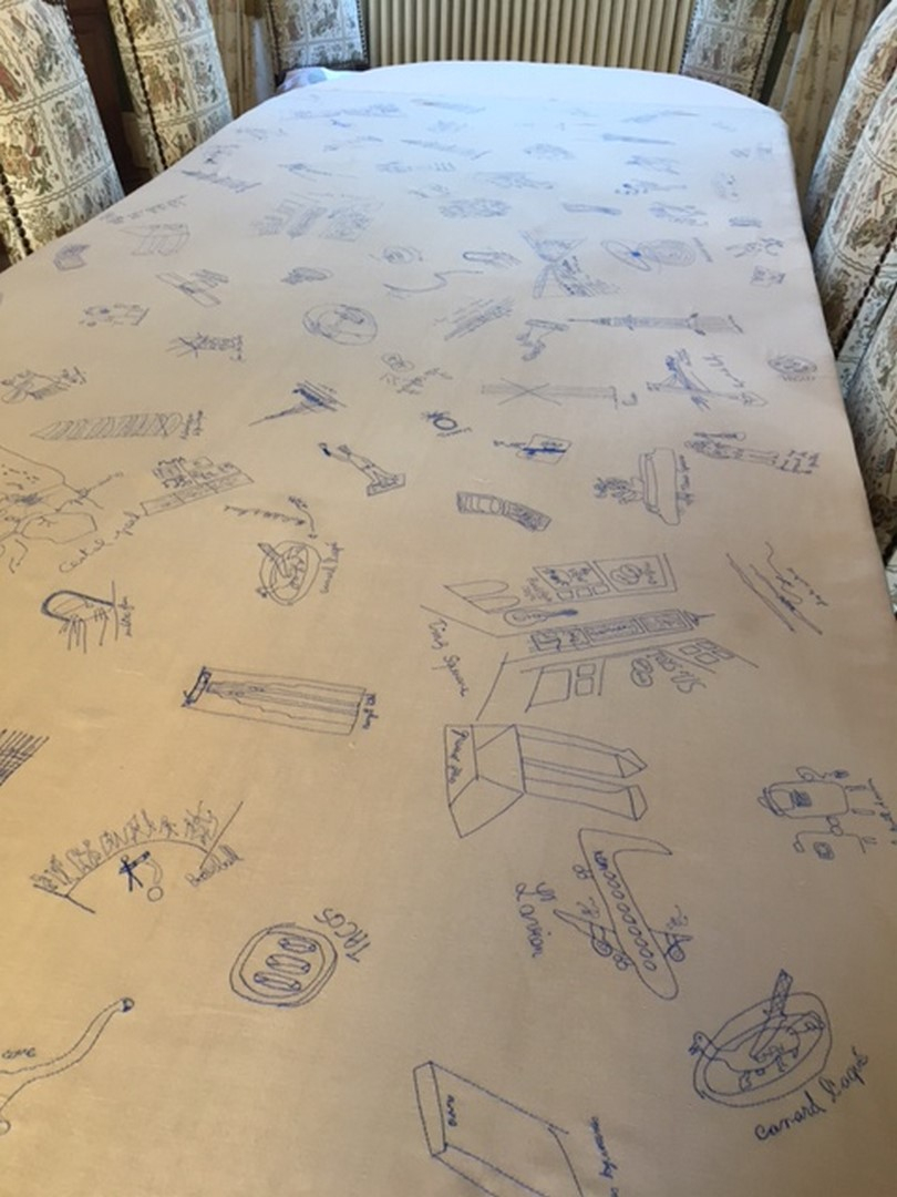 Nappe Brodée De Dessins D'Enfants pour Nappe Coloriage