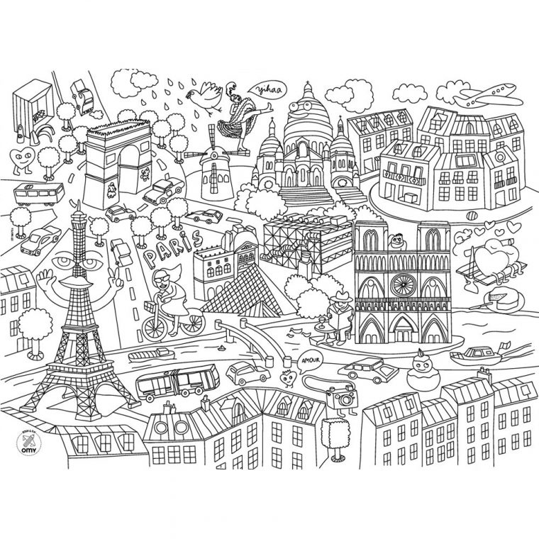 Set De Table À Colorier City 2 Blanc Omy Jouet Et Loisir destiné Set De Table Coloriage