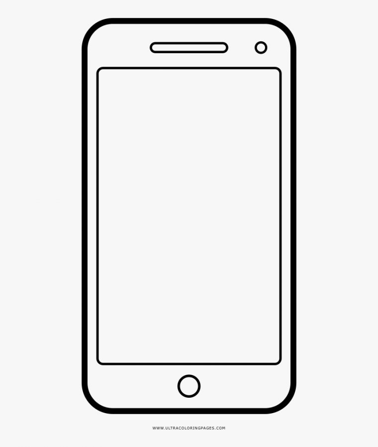 Smartphone Coloring Page - Mobile Phone, Hd Png Download dedans Coloriage Téléphone
